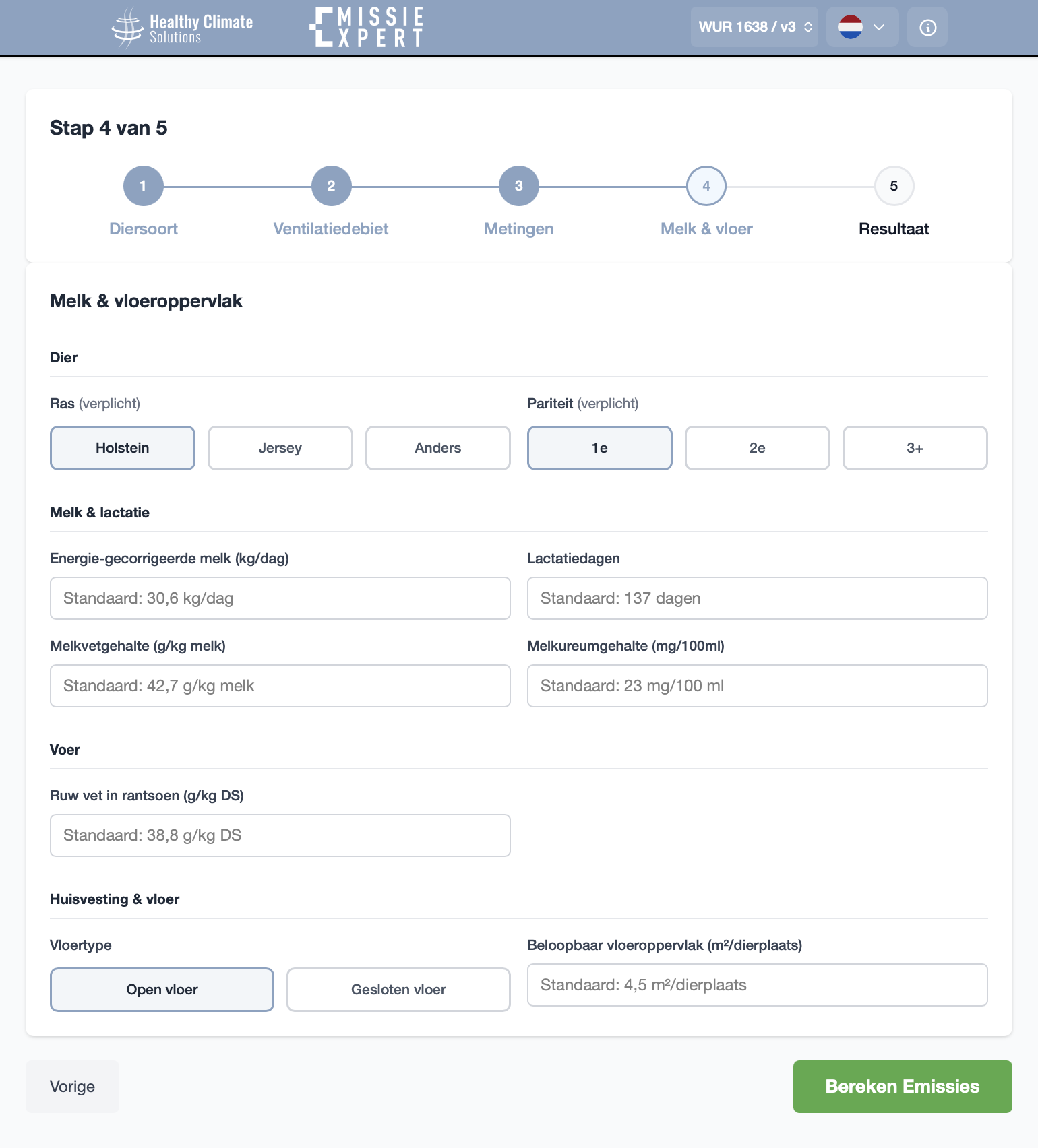 EmissieXpert emissieberekening - Stap 4